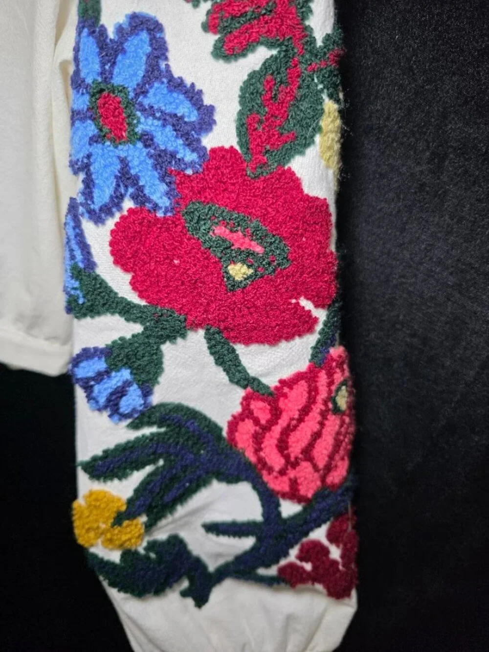 NWT Free People Meadows Embroidered Crop Blouse L